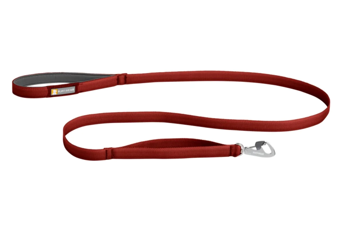 RUFFWEAR Correa de Perro, Front Range Leas, Ligera y Duradera, 1,5 m con manija Acolchada y Clip Crux Giratorio Seguro, Correa Tubelok compacta y aerodinámica, Red Clay