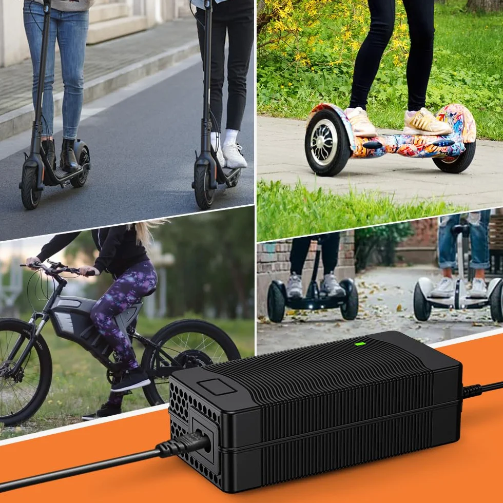 Cargador Patinete Eléctrico 54.6V 2A Universal Baterías Litio 6 Conectores 48V Adaptador Xiaomi M365