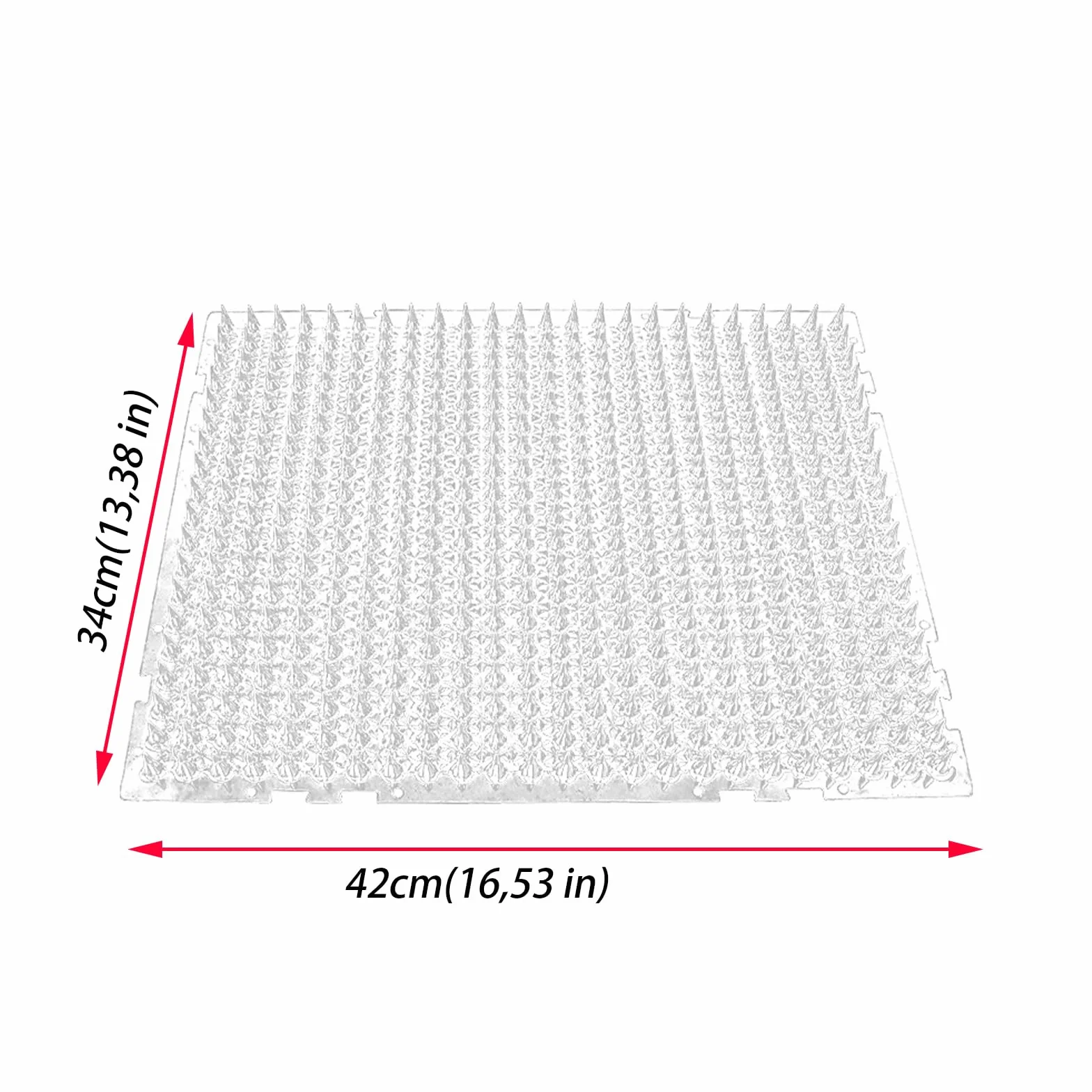 Alfombrilla Anti Gatos, Rejilla Antigatos 10 Unidades | Pinchos Disuasorios para Jardín y Balcón | Protección Duradera Interior/Exterior | PP Reciclado, Antideslizante 42 * 34cm (12, Transparente)