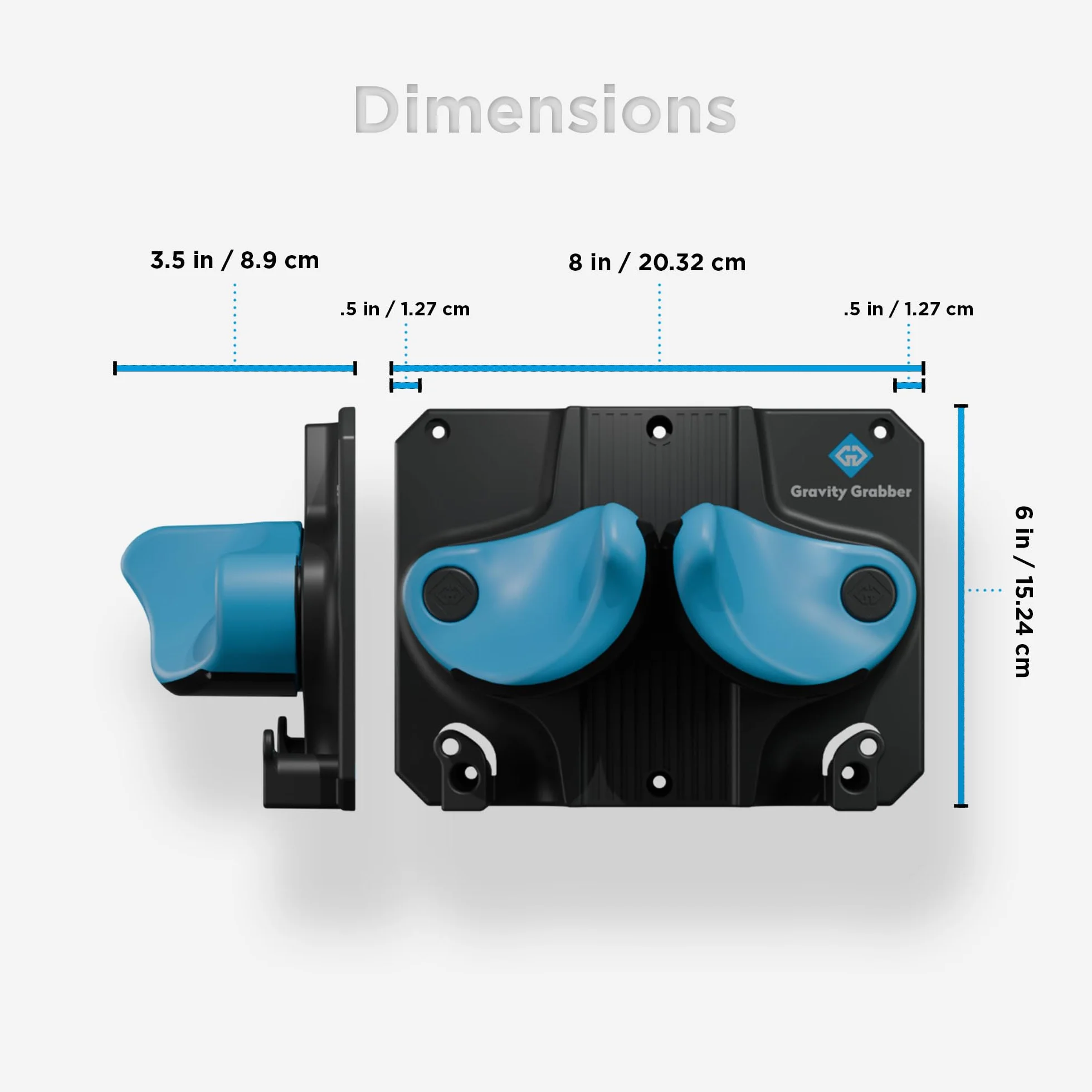 Gravity Grabber Estante de Pared para Esquí y Snowboard - Azul Verdoso