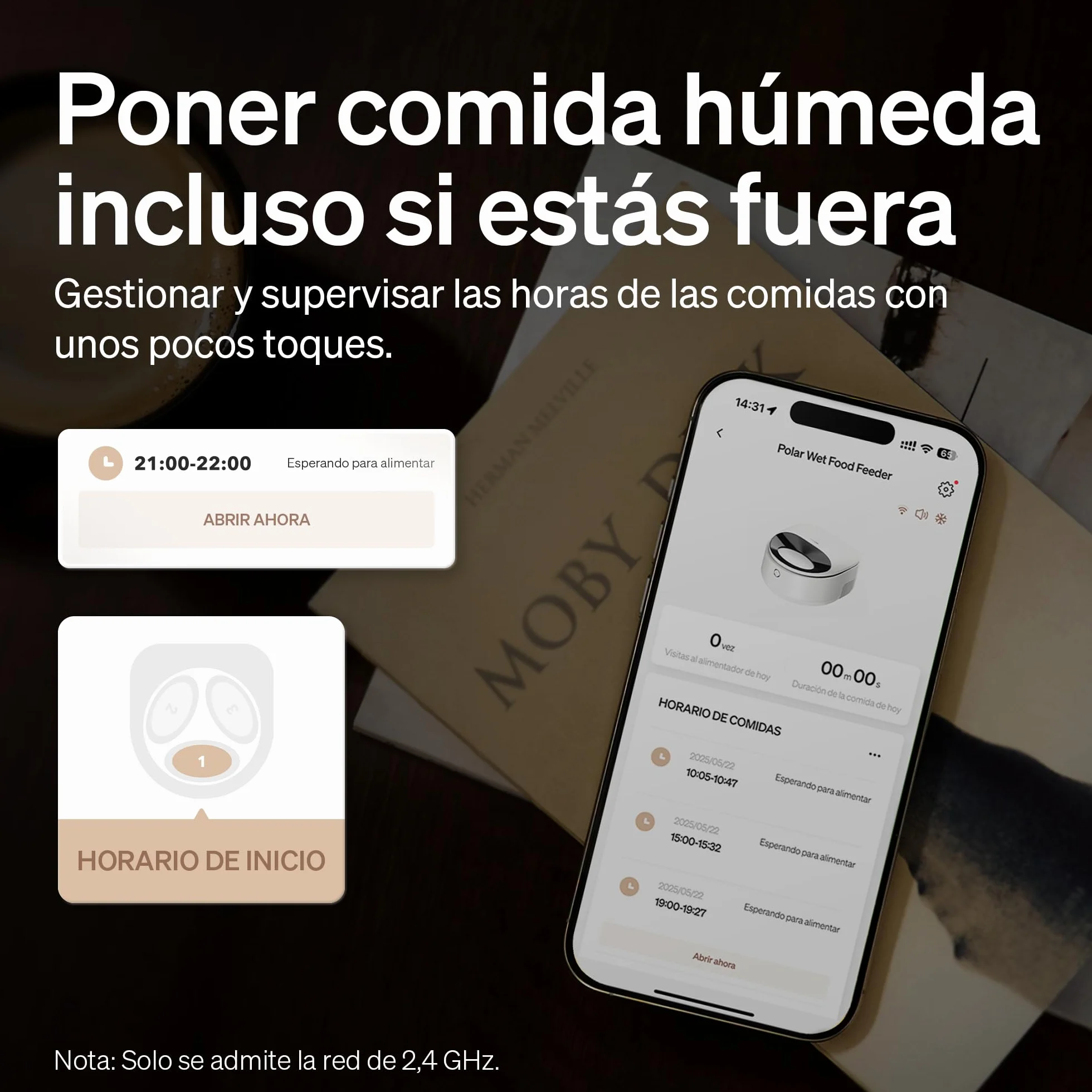PETLIBRO Comedero Gato Automatico Comida Humeda, 2,4 GHz Wi-Fi Control de Aplicación, Refrigerado y con Refrigeración por Semiconductores, Frescas para 3 días, Dispensador Comida Humeda (Blanco)