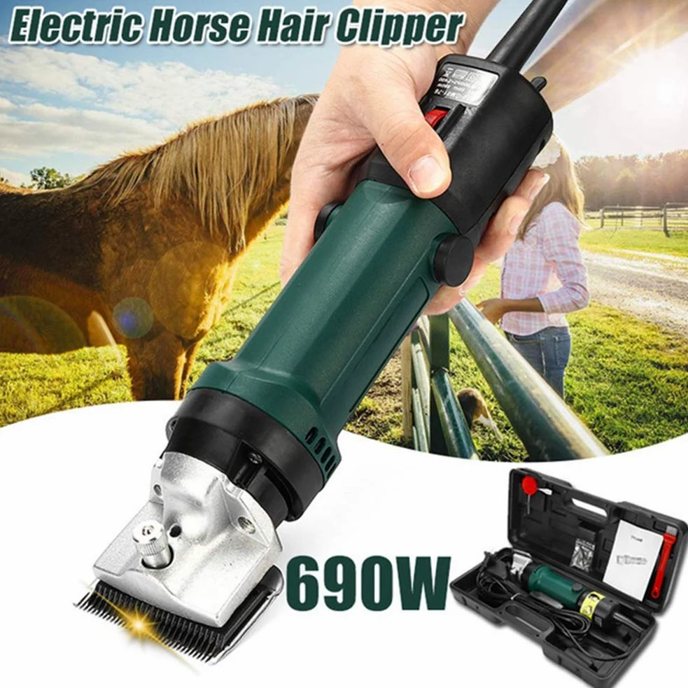 Profesional Maquina de Esquilar para Caballo, Esquiladora Caballos 690W & 6 Velocidades Ajustables Eléctrica Maquinilla Cortapelos para Animales de Granja Grandes, Cuidado del Caballo
