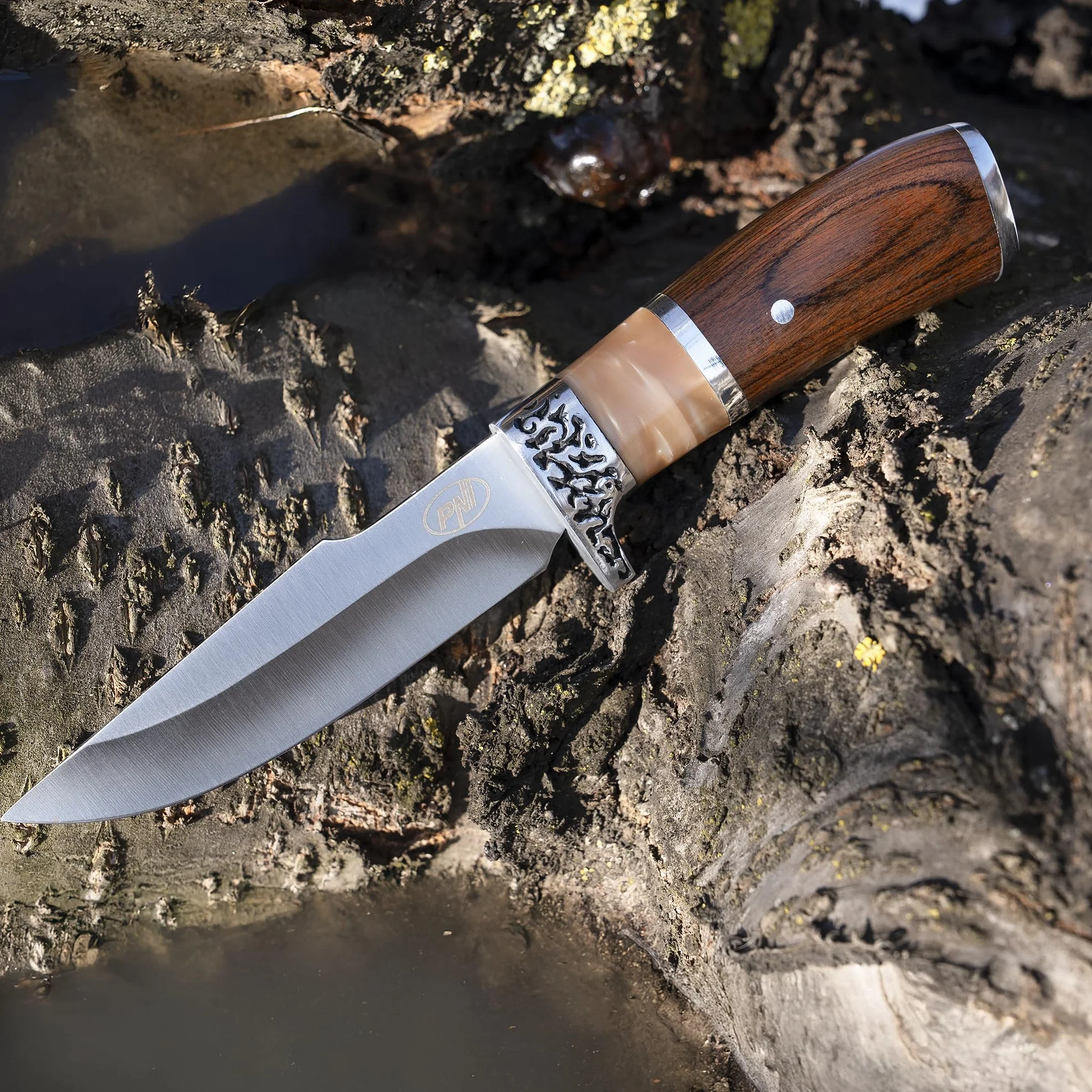 Cuchillo de caza PNI Hunting H100 215 mm con funda