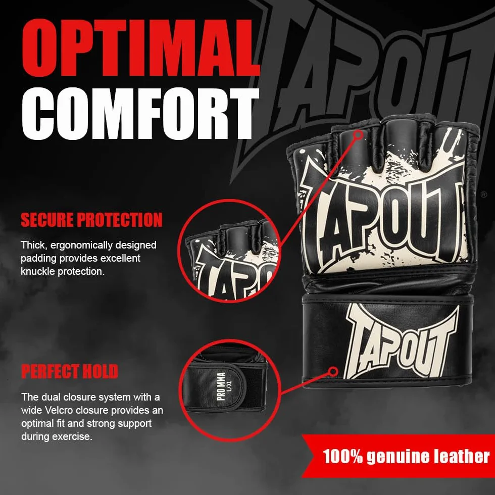 Tapout MMA Pro Fight Guantes de Piel 1 Par