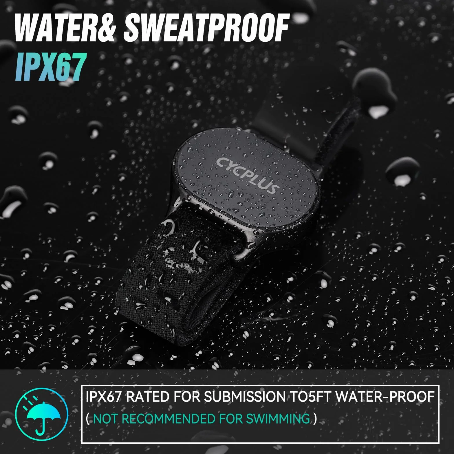 CYCPLUS Brazalete Cardio-frecuencia Monitor HR Bluetooth 5.1 IP67 Impermeable