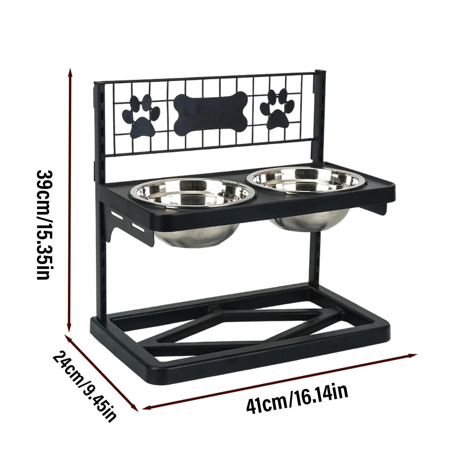 Soporte elevado para cuencos para perros con base antideslizante para perros grandes, comedero duradero para mascotas para uso en interiores y exteriores, ideal para cocina, balcón, patio, patio