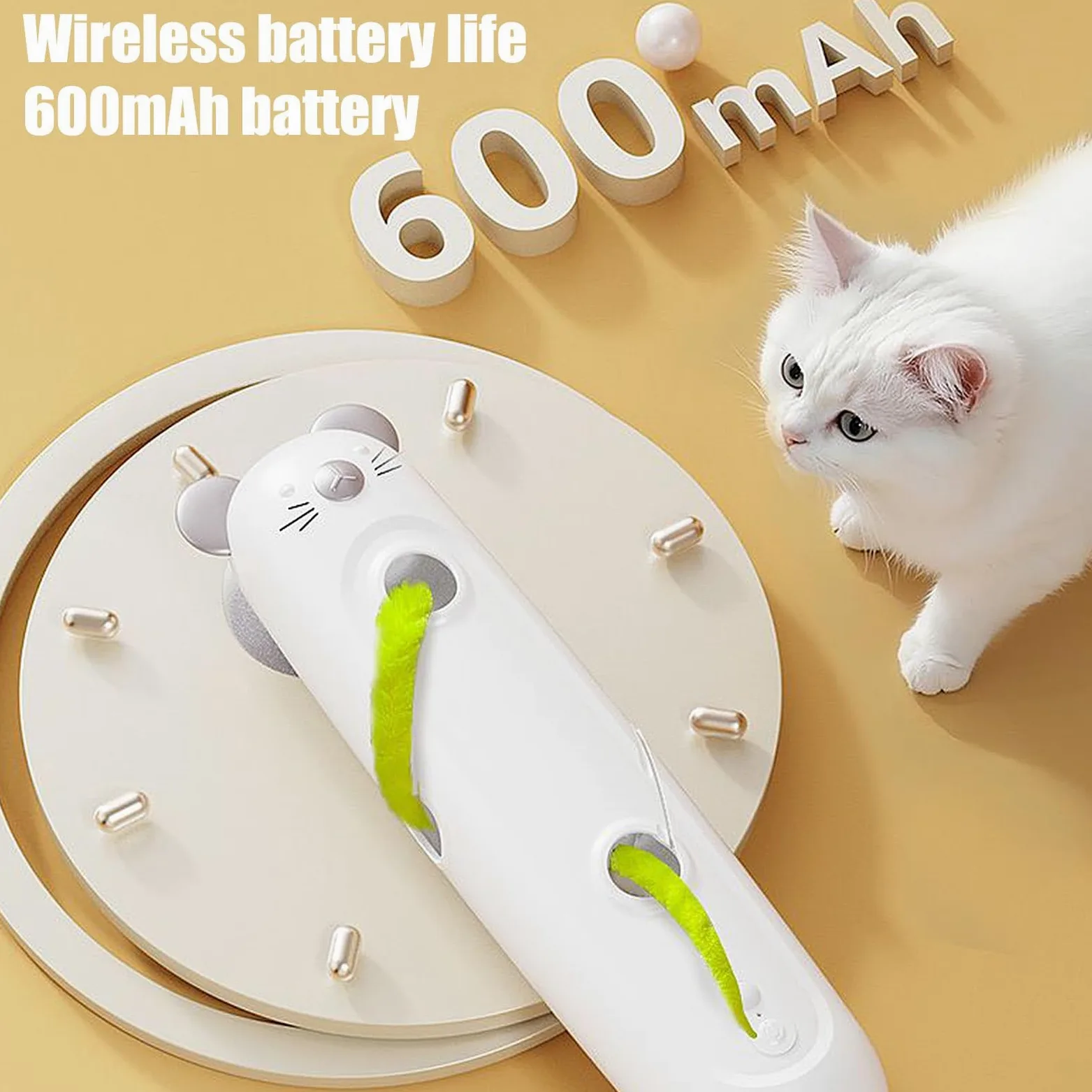 Juguetes para Gatos， Suministros automáticos de enriquecimiento Gatitos con Ventosa, for Sala Estar, Estudio, Pared, Puerta, Piso, liberación energía