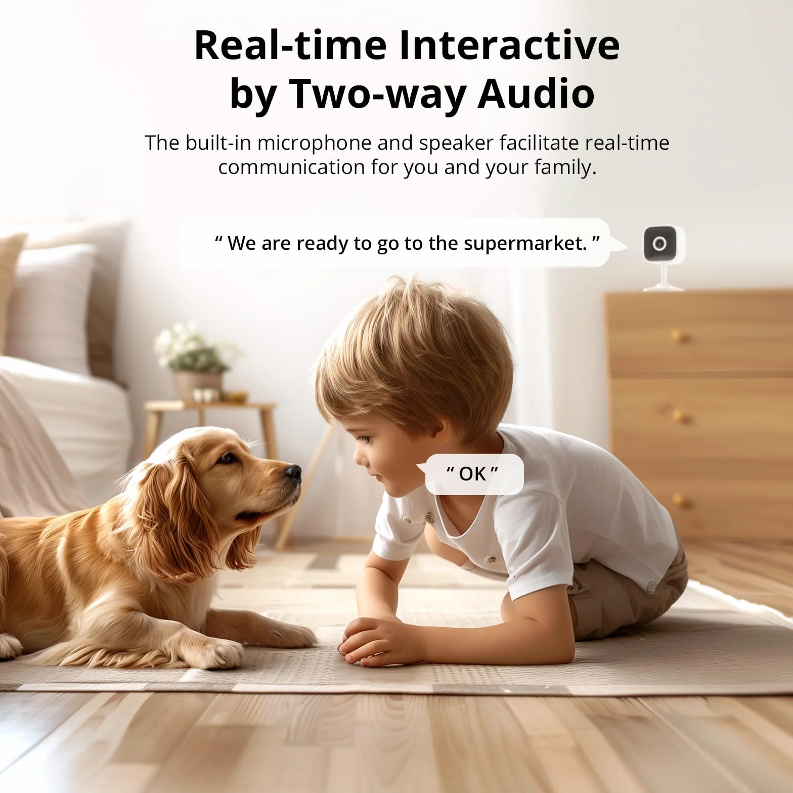 SONOFF CAM Slim Gen2 Cámara de Seguridad para Interiores, Cámara para Mascotas con Aplicación de Teléfono, Detección Humana (CAM-S2), Compatible con Alexa y Google Home