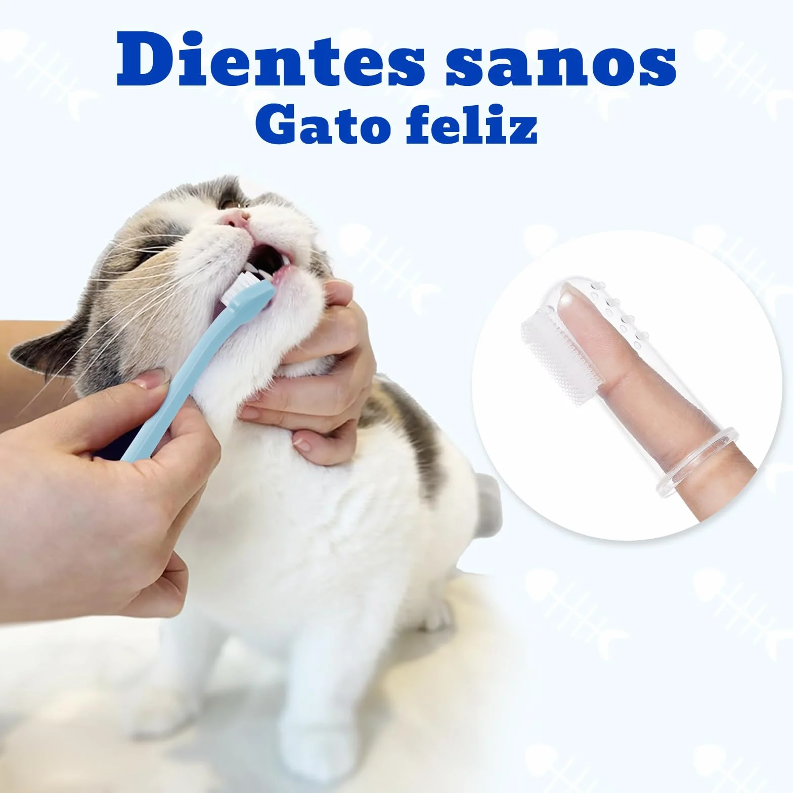 Juego de Cuidado Dental para Gatos, Pasta Dentífrica Sabor Atún 30 g, Incluye 2 Cepillos dientes gato, Fórmula Suave para el Cuidado Dental y un Aliento Fresco