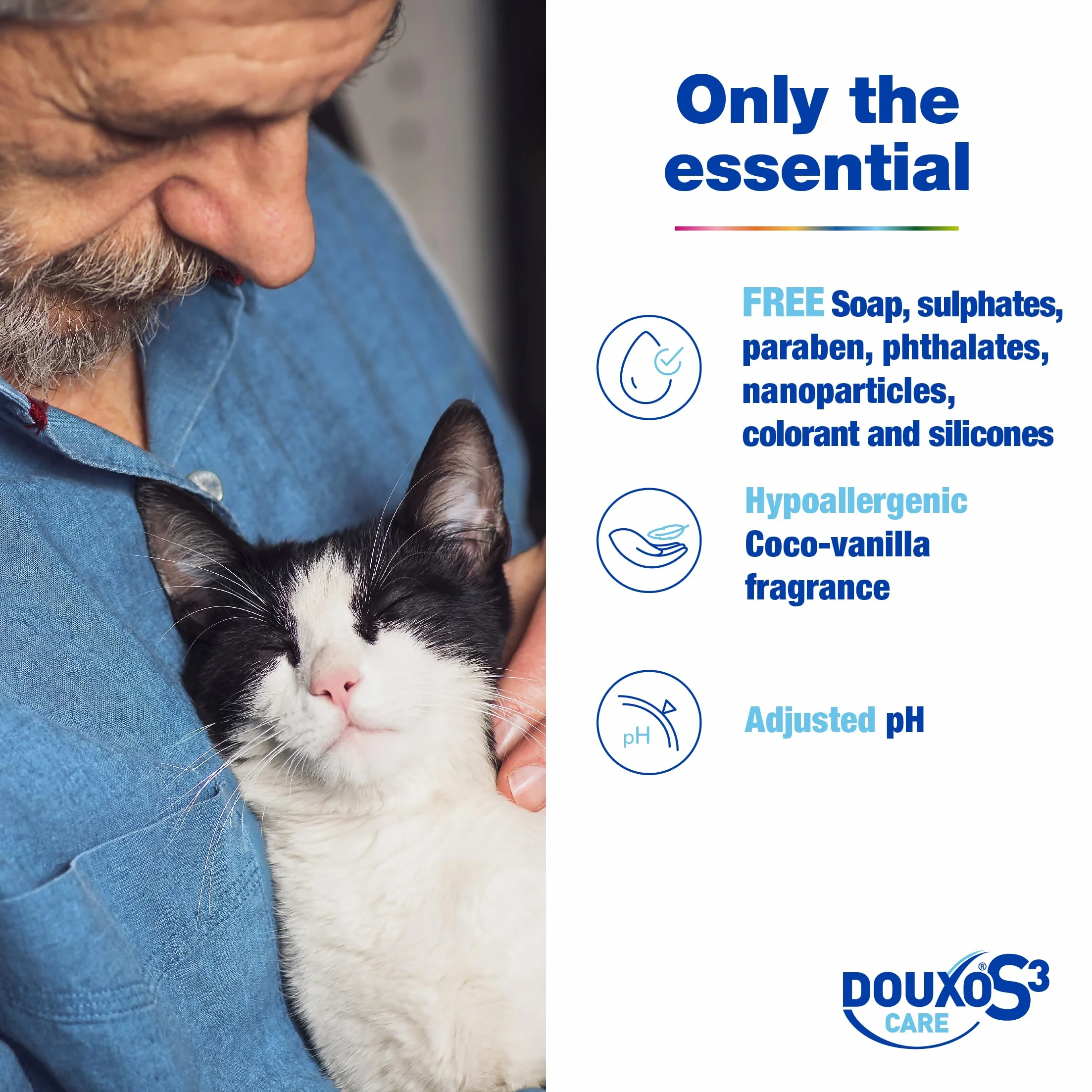 DOUXO® Limpiador de oídos S3 CARE de 120 ml, recomendado por veterinarios y clínicamente probado, para perros y gatos, uso suave, regular, limpia y elimina la cera, calma, protege e hidrata las orejas