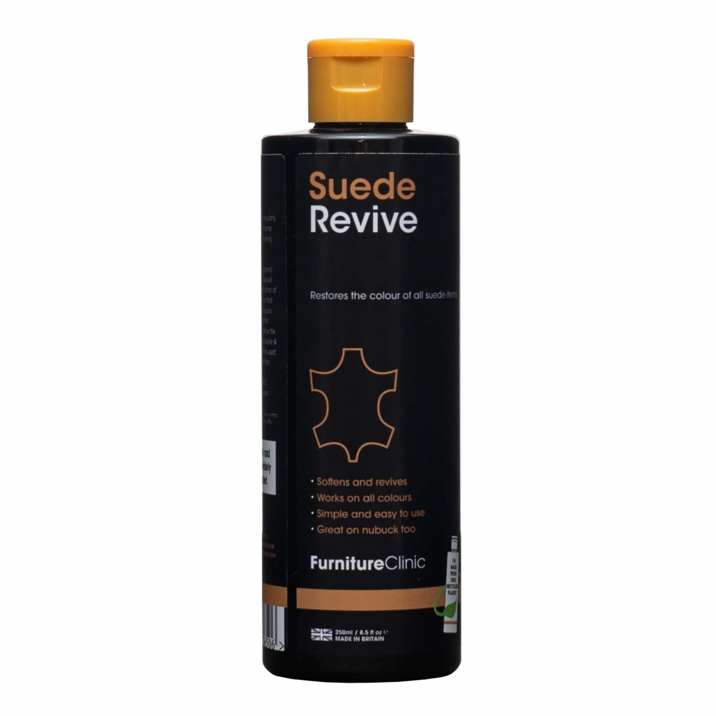Restaurador de color para gamuza y nobuk Furniture Clinic (250 ml) - Repone los aceites naturales para suavizar - Para todo tipo de gamuza y nobuk
