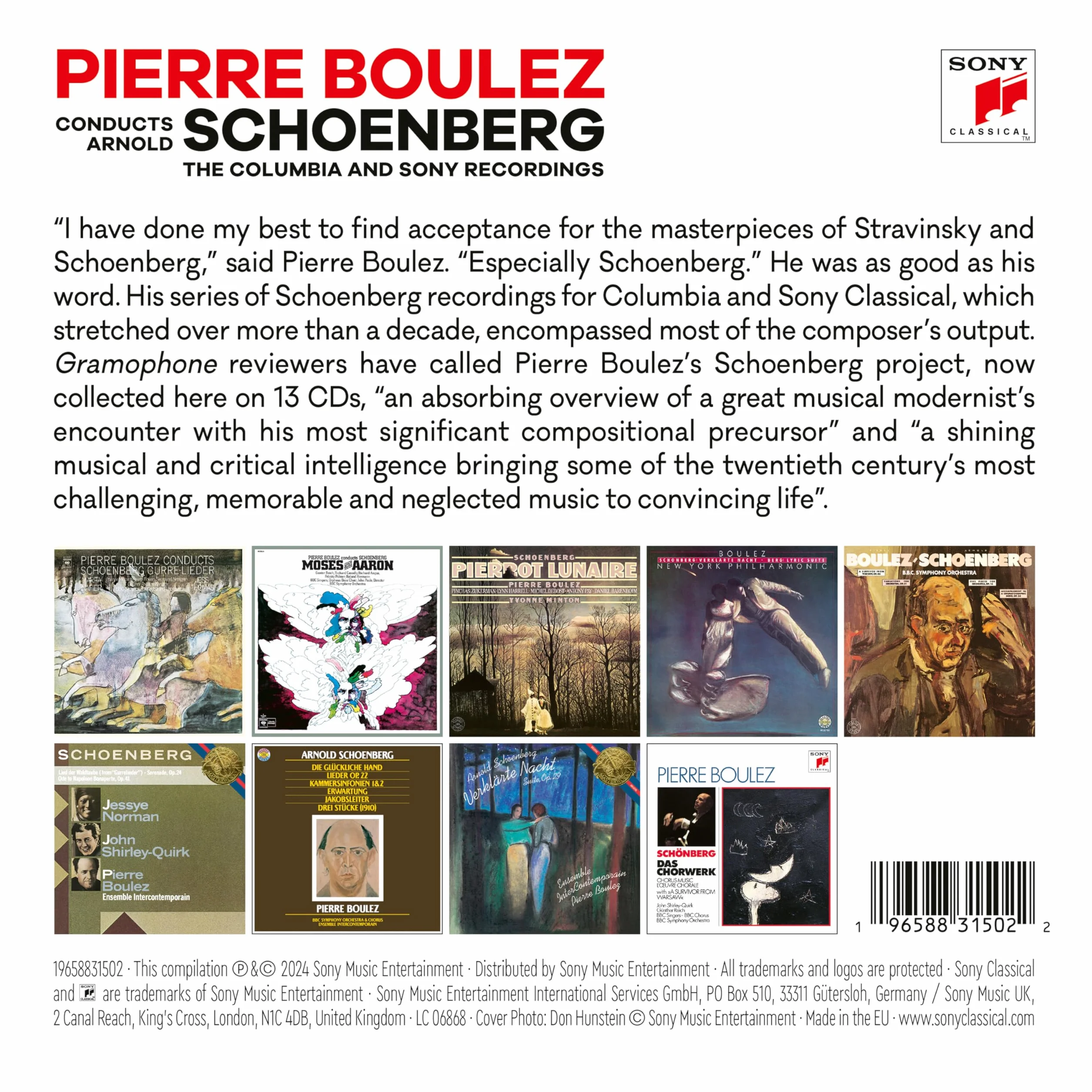 Pierre Boulez Conducts Arnold Schoenberg The Complete Columbia and Sony Recordings