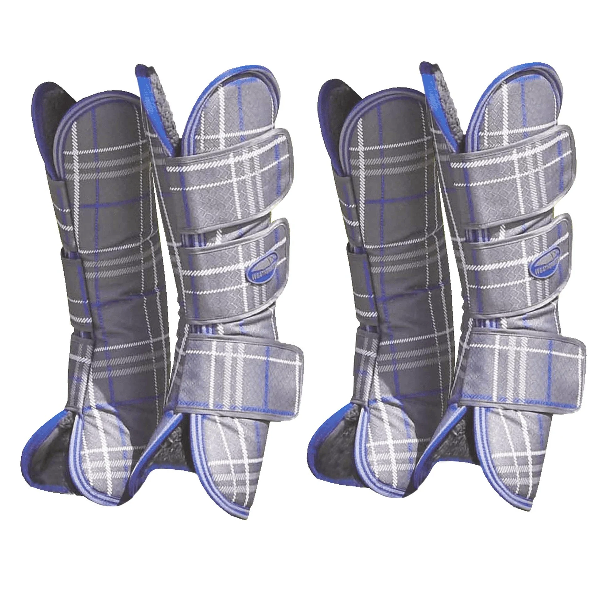 WeatherBeeta - Protectores anchos de viaje para caballos (Full) (Negro/Plata)