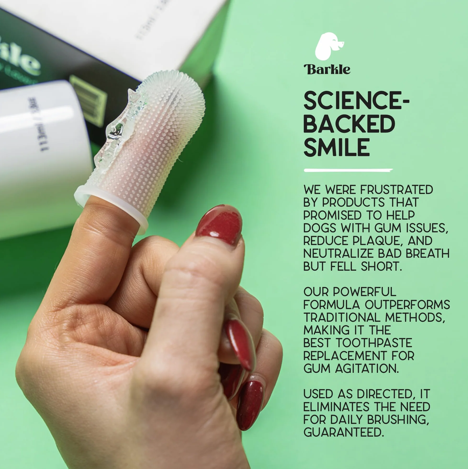 Barkle Gel de limpieza de dientes de perro, el mejor kit de cepillo de dientes para perros comprobado por veterinarios para eliminar la placa, el sarro y la placa