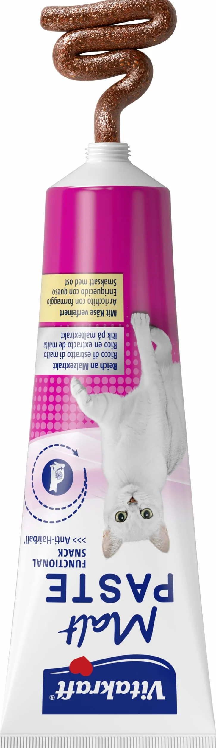 Vitakraft - Pasta de Malta para Gatos con Queso, Anti Bolas de Pelo - 100 g