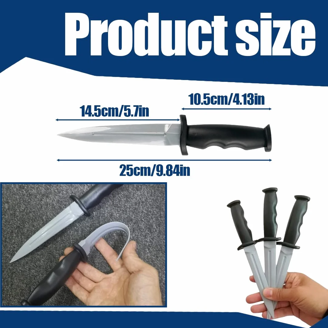 XPES 1 Cuchillo Falso Halloween Silicona Entrenamiento Accesorio Bricolaje
