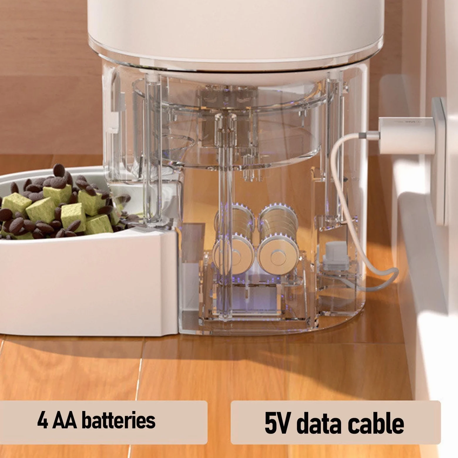 Luocute Comedero y Bebedero Inteligente para Mascotas, Dispensador Automático de Comida para Perros y Gatos con Control de Aplicación WiFi Horarios de Alimentación Preestablecidos,