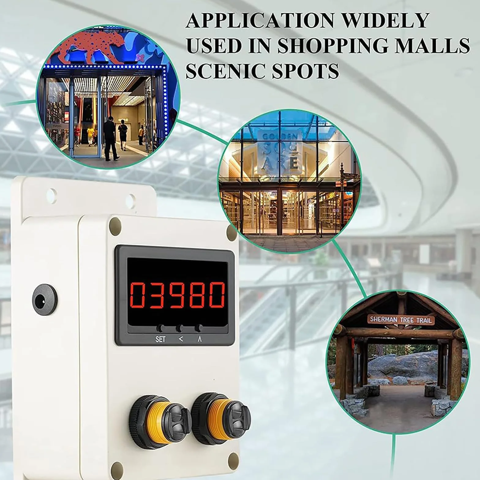 Contador de visitantes Digital bidireccional con Sensor infrarrojo, Distancia detección 9.6 Pies, Cuenta hasta 99999
