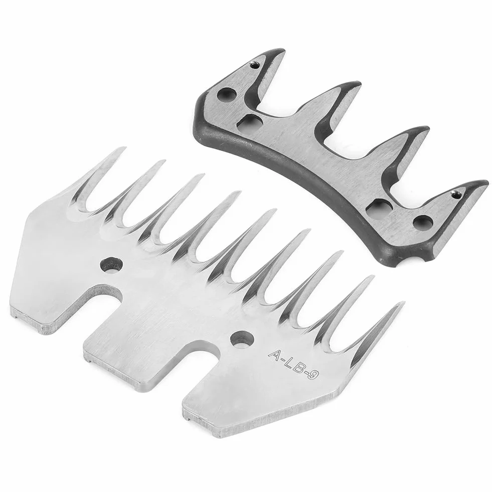 Cortadora de ovejas de acero inoxidable Cuchilla de corte de alta dureza Reemplazo de cortador de corte para ovejas l Aseo(9-tooth straight blade (+ swing blade))