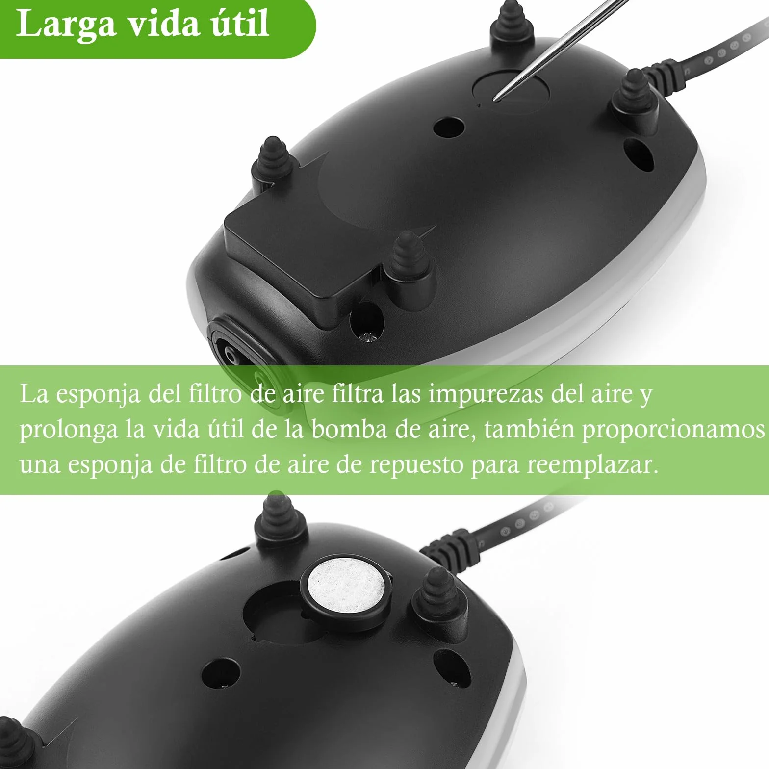 FEDOUR 3W Doble Salida Bomba Aire Acuario para pecera, Bomba de Aire silenciosade hasta 400L