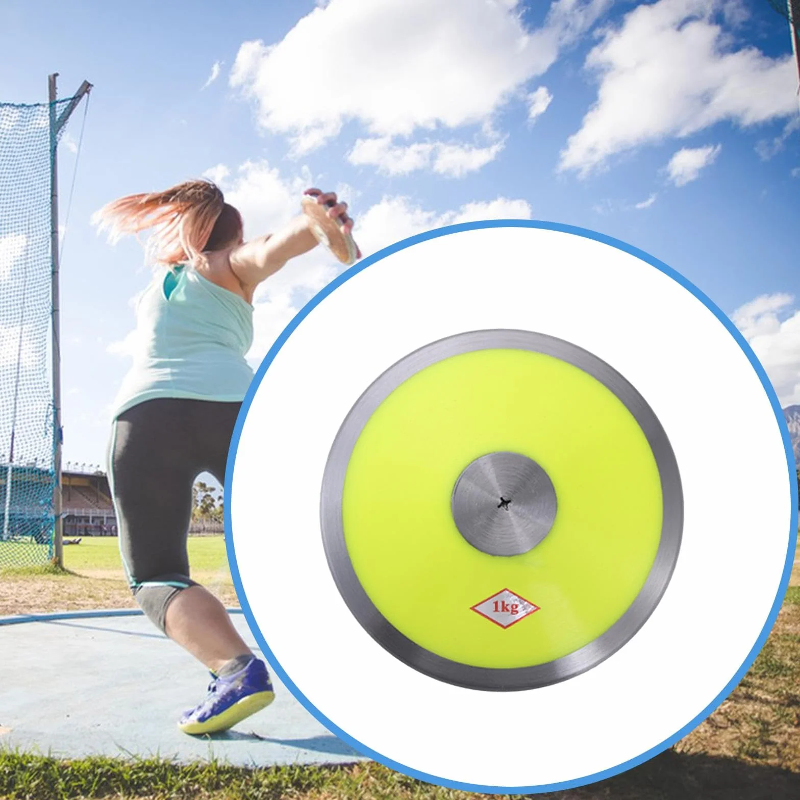 Baoblaze Disco de lanzamiento de nailon 1 kg centro acero entrenamiento deportivo