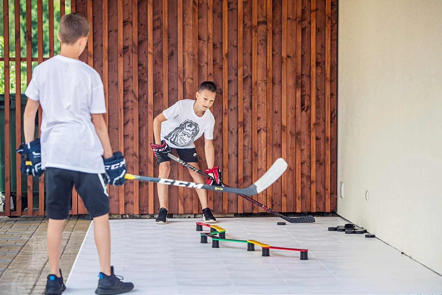 Hockey Revolution Ayuda de manipulación de Palo, Control de Disco, Equipo de coordinación Duradero Ligero Ajustable