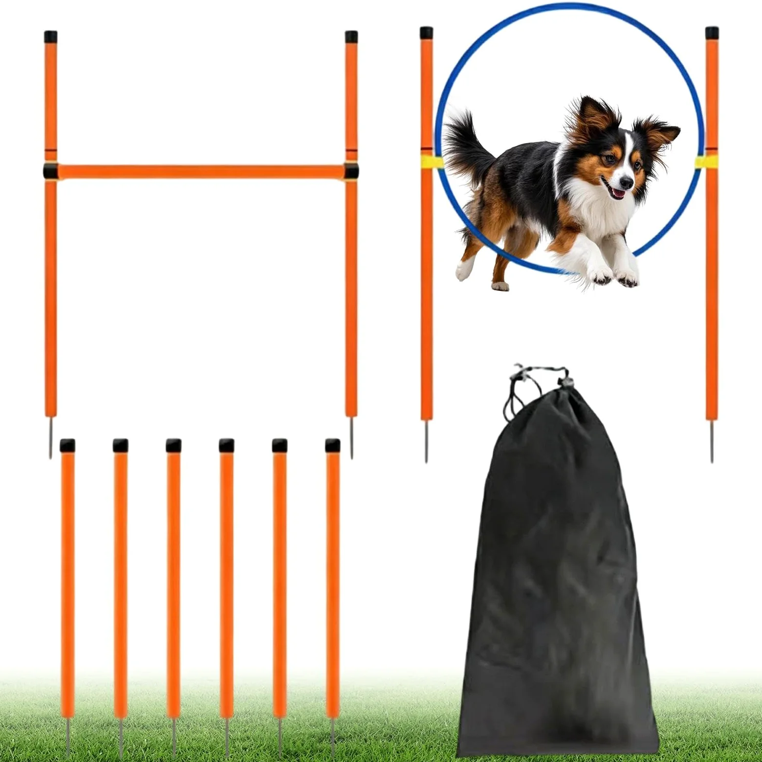 Equipo de Adiestramiento de Agilidad Canina Juego Agilidad con | equipo lúdico para perros en el jardín para Jardín, Parque, Playa, Zona Recreo, Campo, Competición, Recreación al