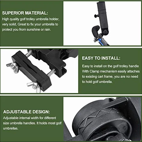 Soporte Paraguas Golf Ajustable Universal para Carro de Golf