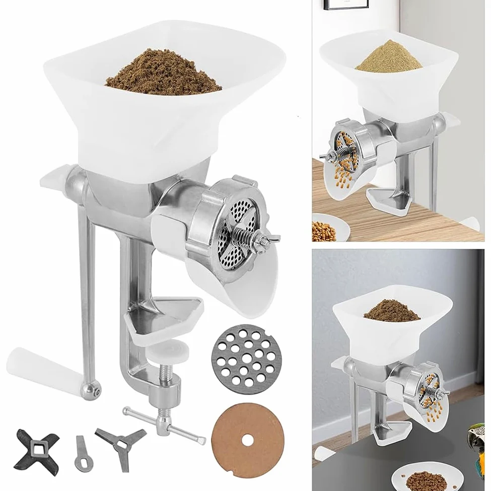 Máquina de pellets de alimentación animal, máquina manual de pellets con placas de 1,5 a 10 mm para aves de corral, peces, granulador de alimentación de pájaros