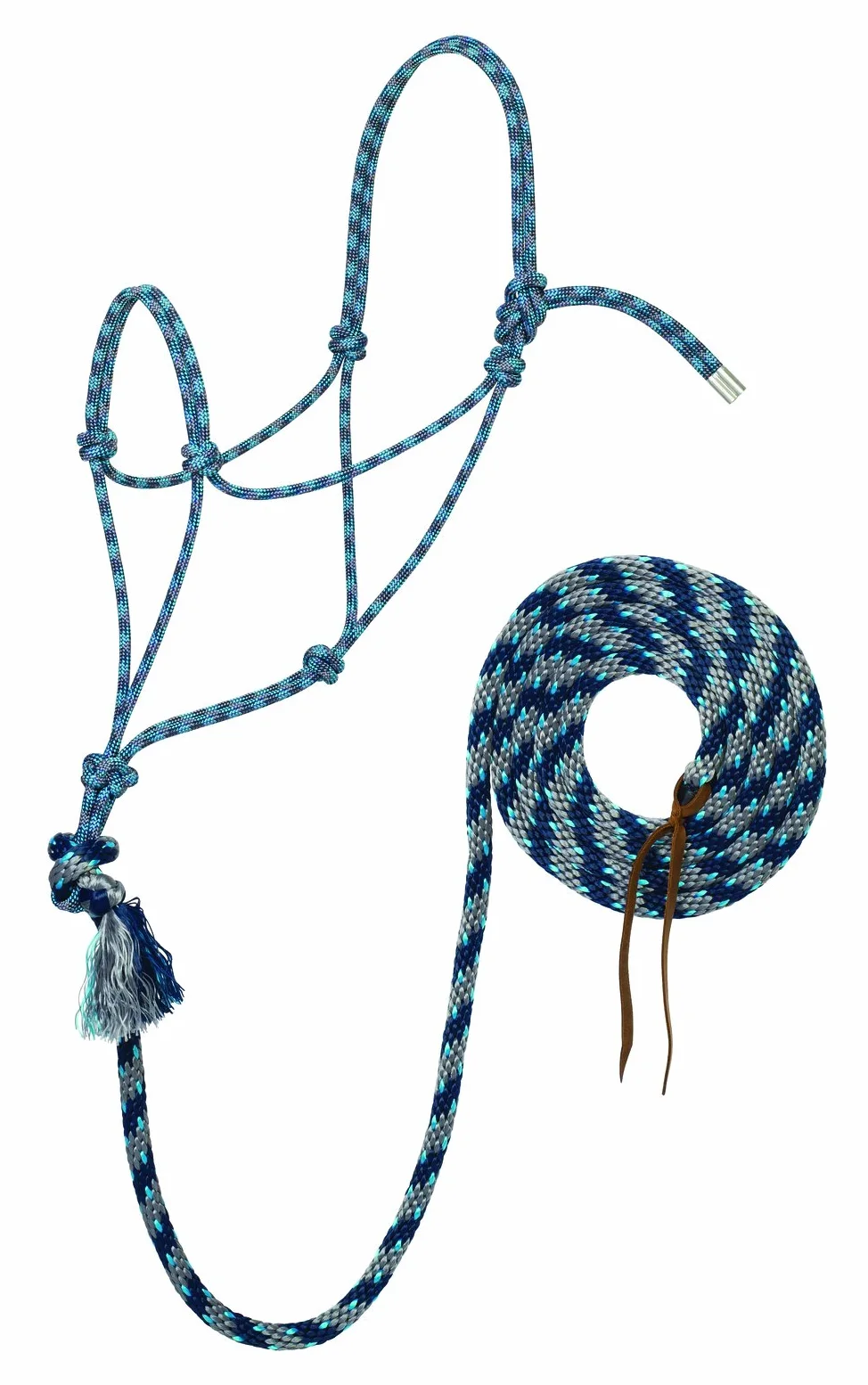 Silvertip Weaver Cuerda Halter con Cable de 10 pies, 35-9515-T33, Gray/Blue/Navy/Turquoise, Media