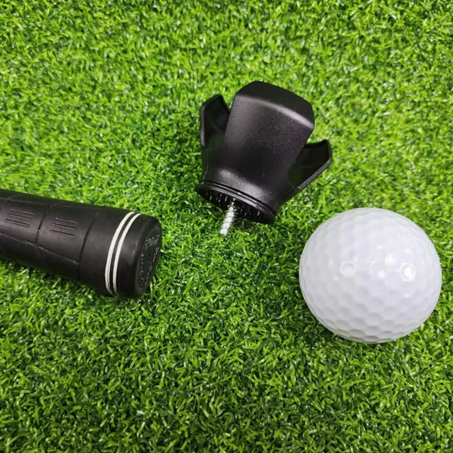UncleS agarradores de pelotas de golf con tornillo de base sólida, accesorio portátil para recogida fácil sin doblar
