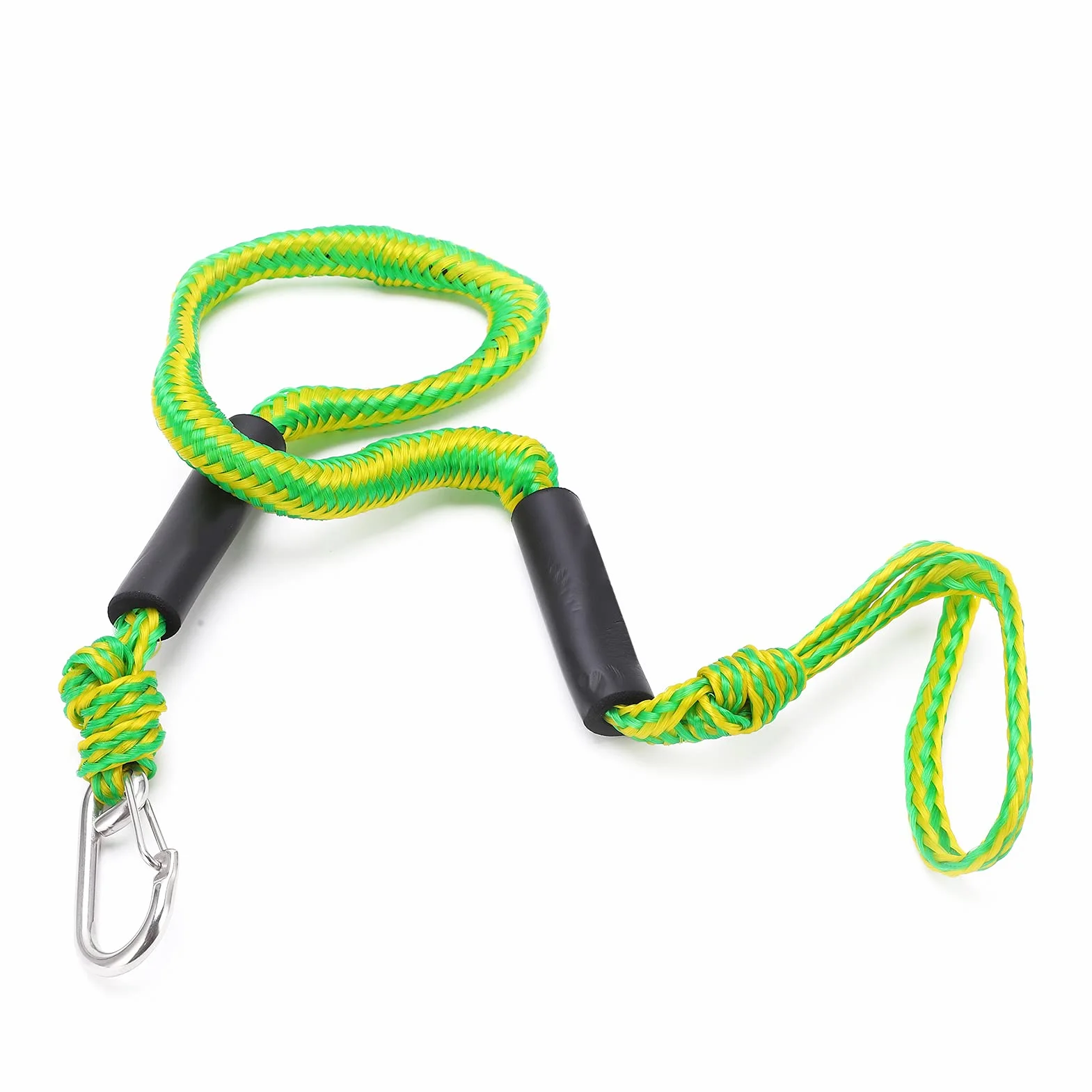 Bungee Dock Line Marine Rope Boat Dock Lines Cuerda de Amarre Verde con Hebilla D para Jetski Kayak
