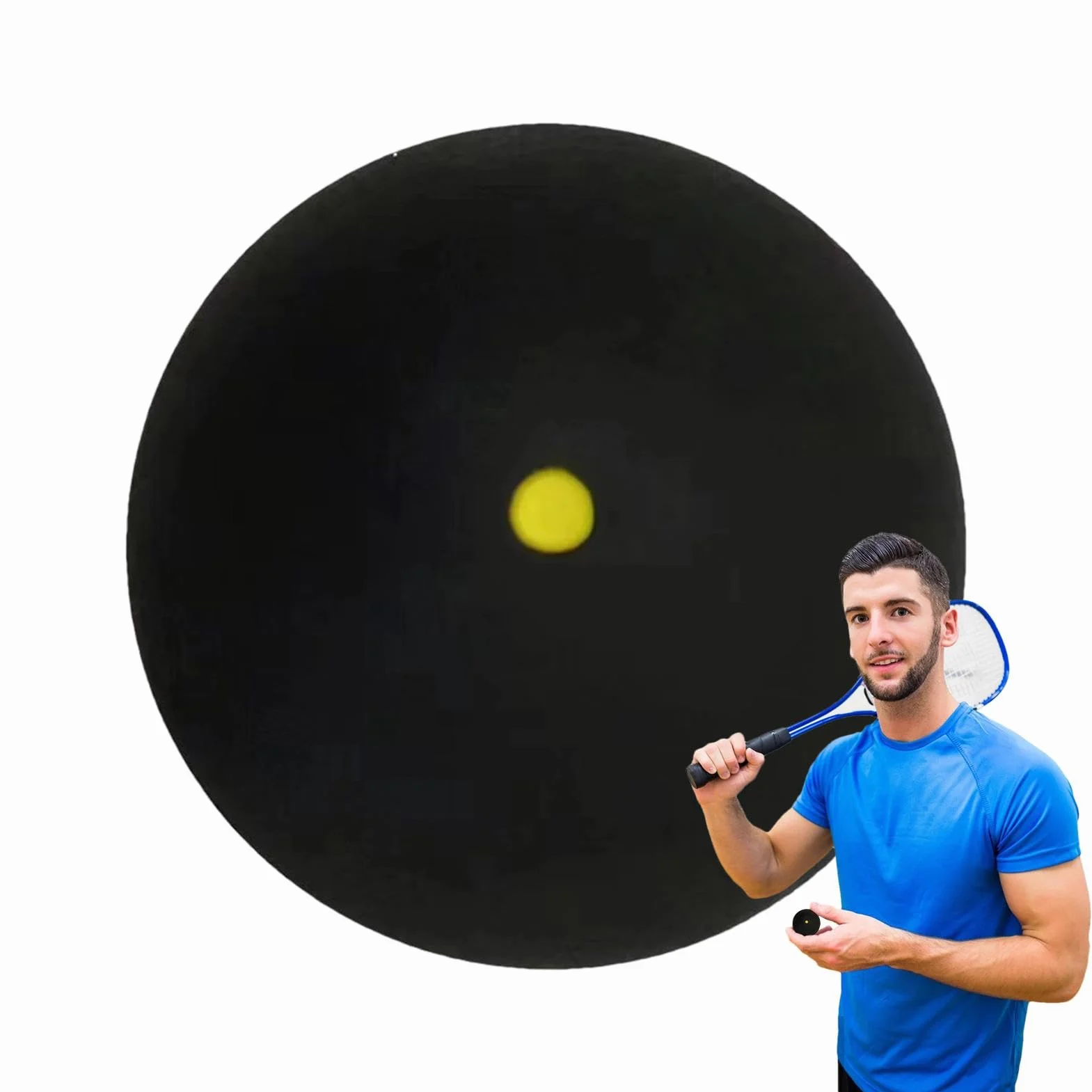 Pelota de squash profesional de goma punto amarillo para principiantes y avanzados
