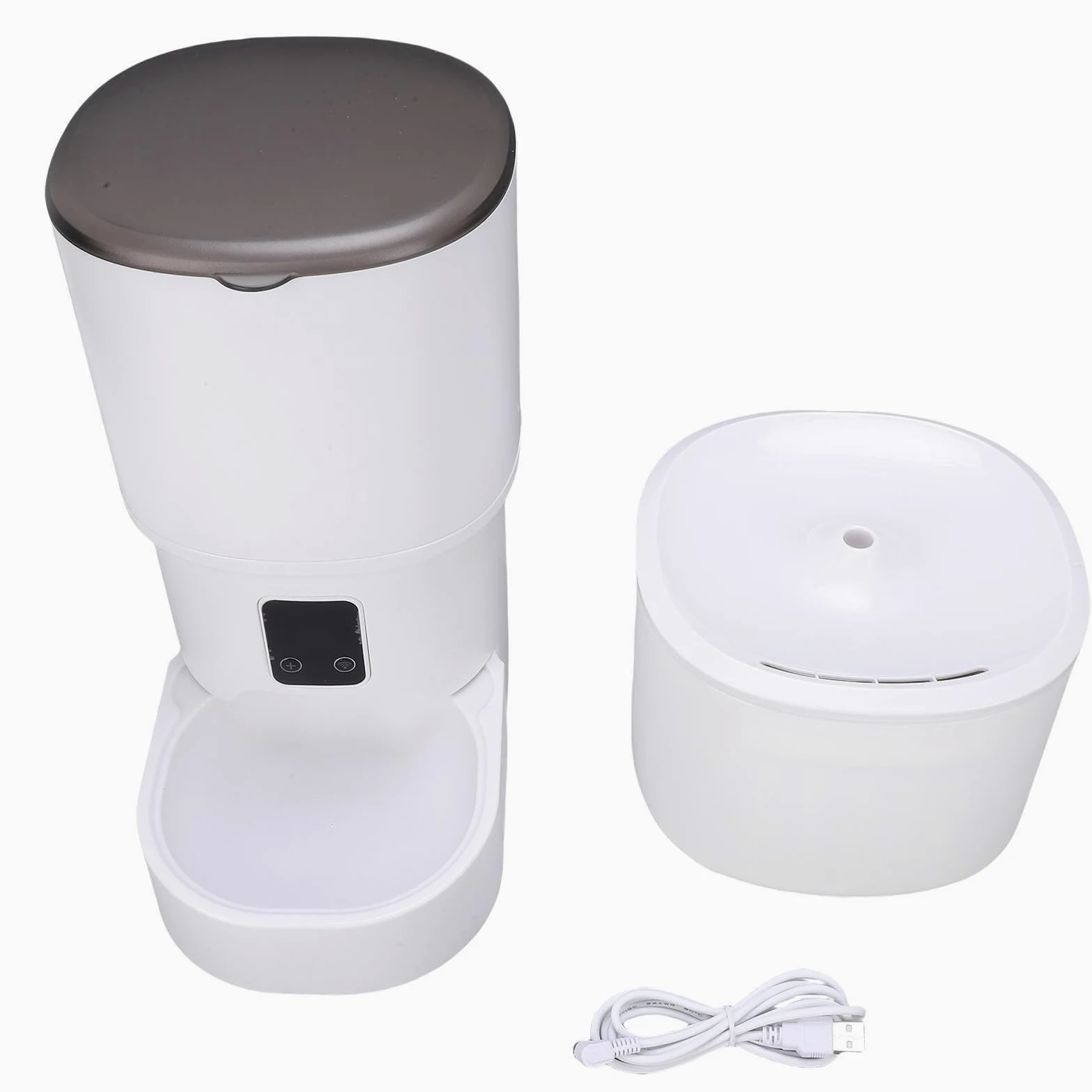 FILFEEL Dispensador de Comida y Bebedero para Mascotas con Control de Aplicación Wi-Fi - Comedero Automático de Doble Función para Perros y Gatos, Silencioso, Comida de 4,5 L + Capacidad de 3,5 L,