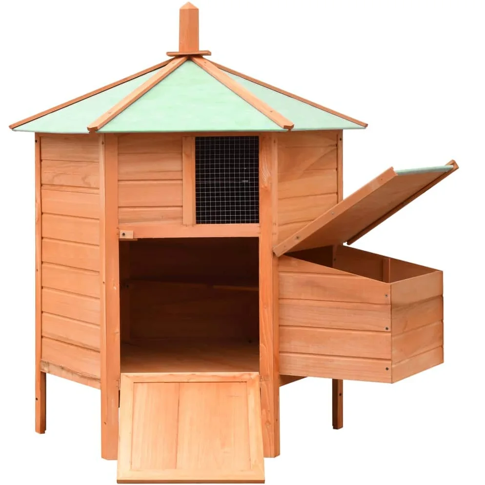 Conejera de Exterior Madera Gallineros Casa para Conejos Cobayas Hámster Mascotas Jaula para Conejo Animales Pequeños Impermeable Maciza de Pino y Abeto 126x117x125 cm