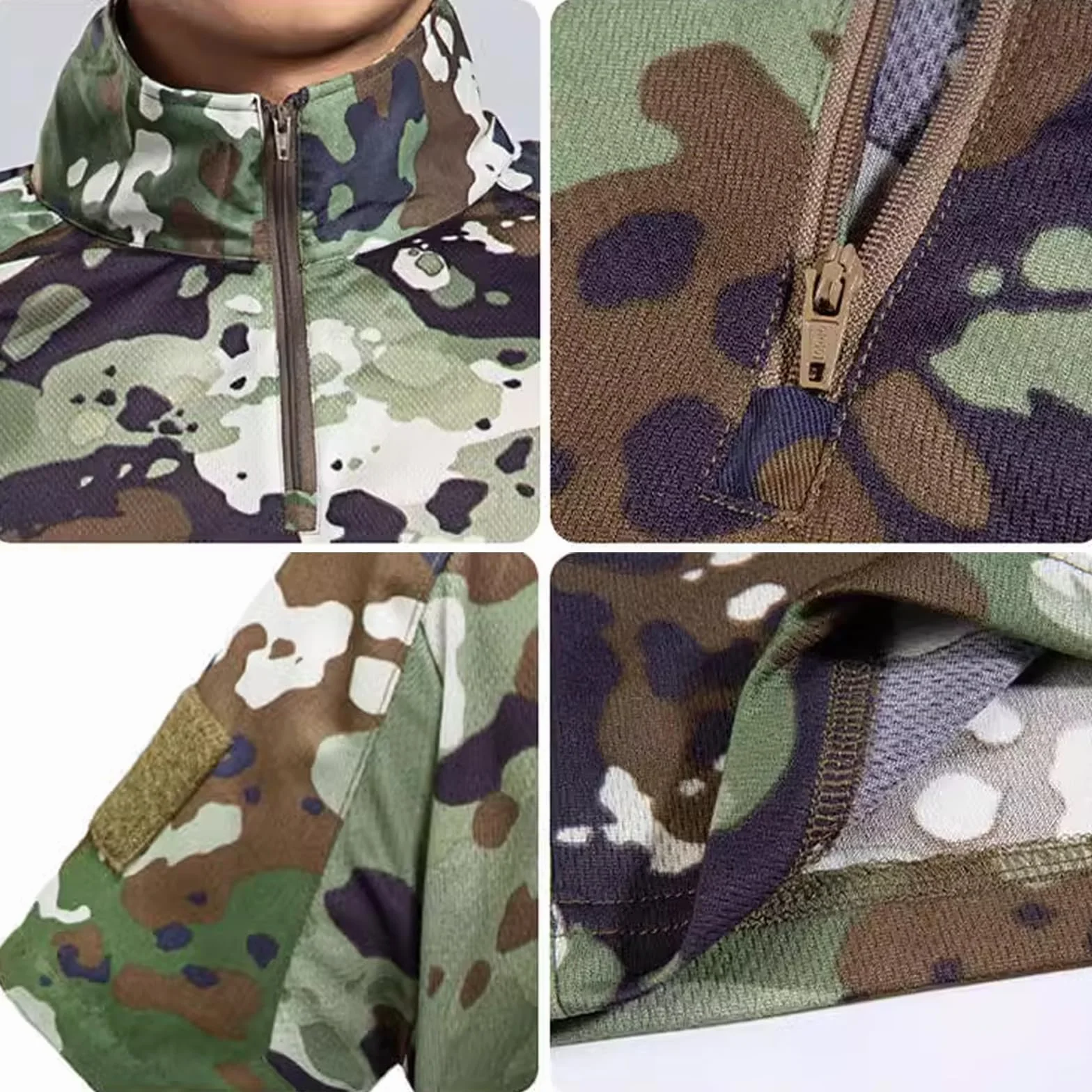 Niños Conjunto de Camiseta y Pantalones Táctico Airsoft Militar Camuflaje Manga Larga Combate