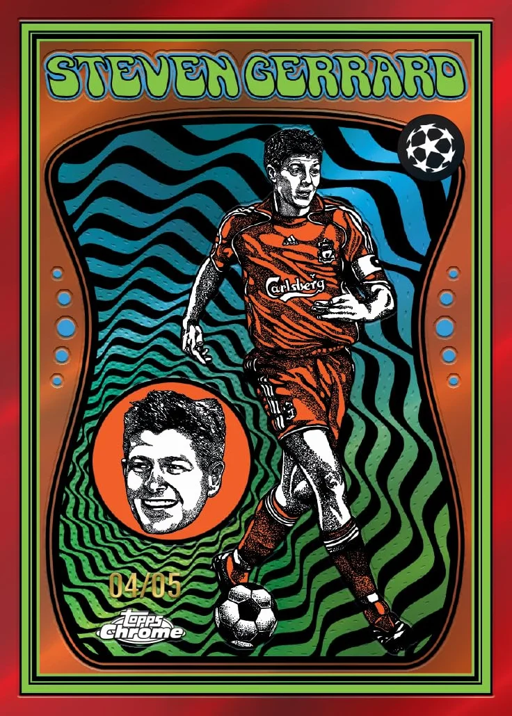 Topps Chrome UEFA Club Competitions 2025-26 Caja de valor 7 paquetes 4 tarjetas