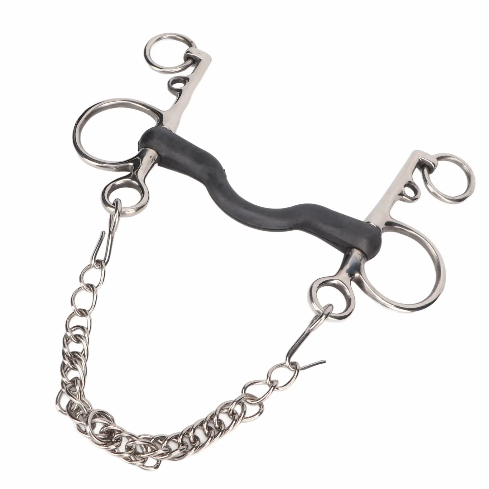 Broca para Boca de Caballo, Broca para Filete de Caballo Pulida a Mano Diseño de Goma con Centro de Acero Inoxidable Filete para Boca de Caballo para Suministros Ecuestres (127MM)