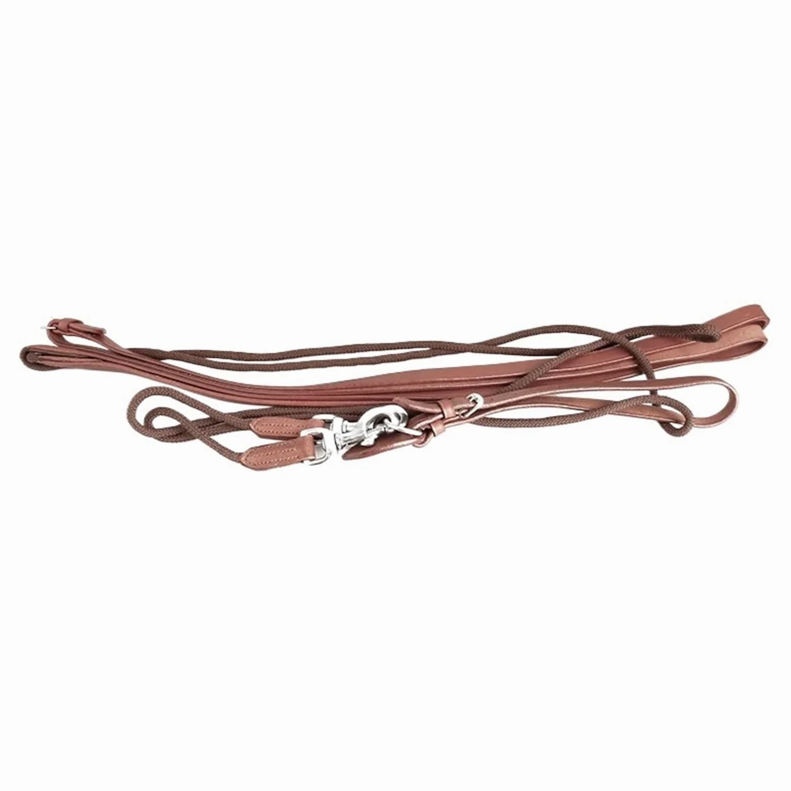Ayuda de Entrenamiento de Cuero, riendas Escolares ecuestres, Brida for Montar a Caballo, Cuerdas largas for Caballos de Color marrón y Negro para Caballos(Brown)