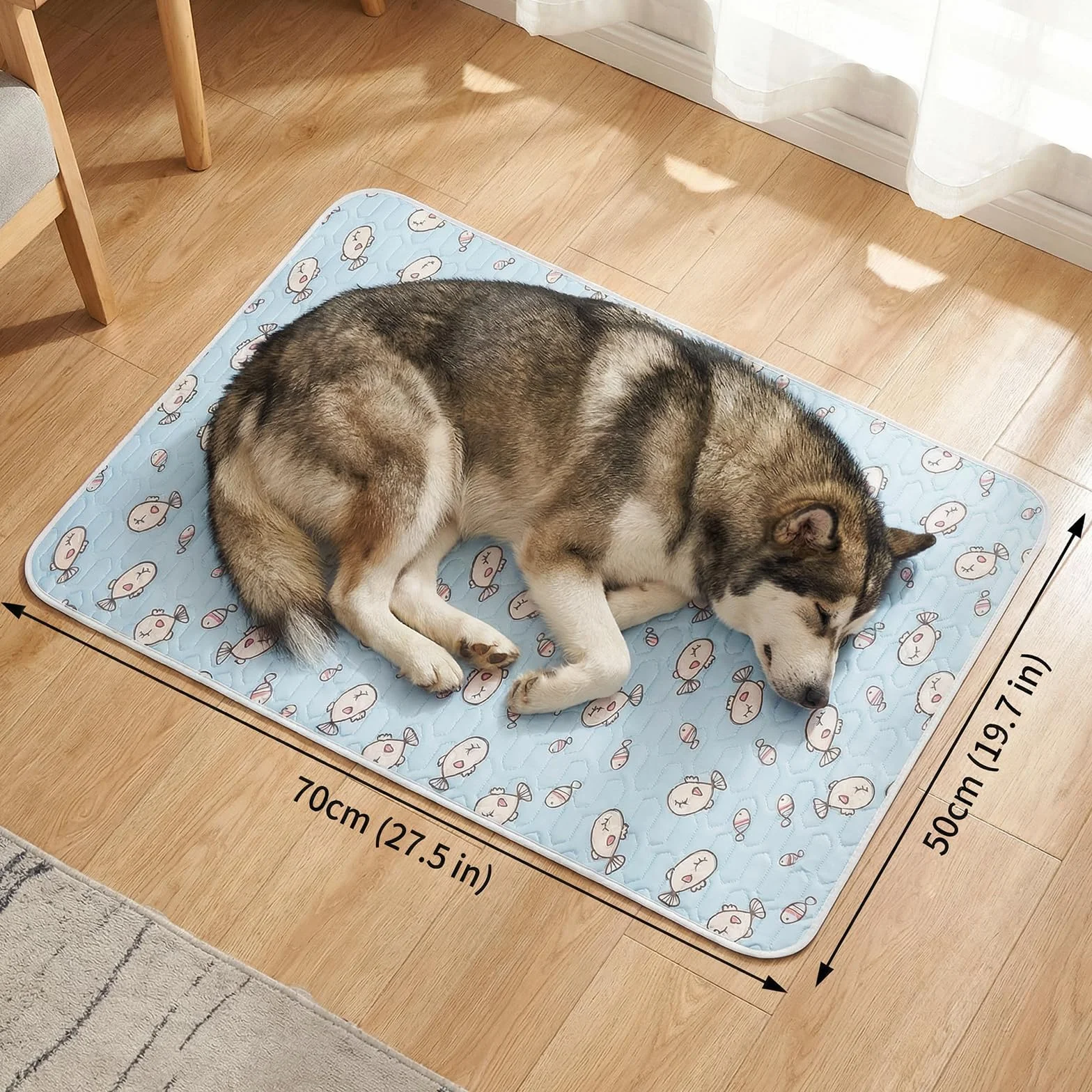 Ninonly Alfombra Refrescante para Perros y Gatos, 50x70cm Cama Fresca para Mascotas, Colchoneta Refrescante Alfombrilla de Verano Lavable a Máquina y Plegable, Manta Fria Ideal para Hogar Coche Viaje