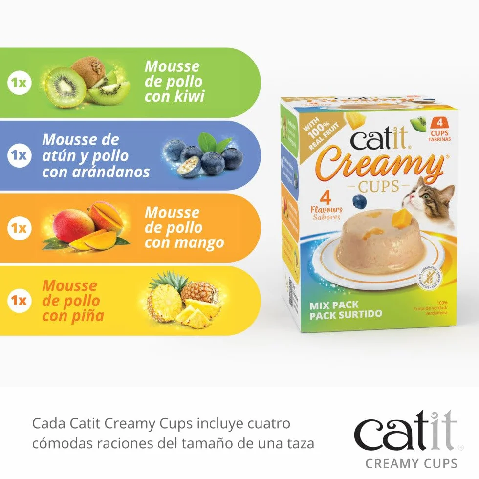 Golosina para Gatos Catit Creamy Cups, Surtido, 4x25g