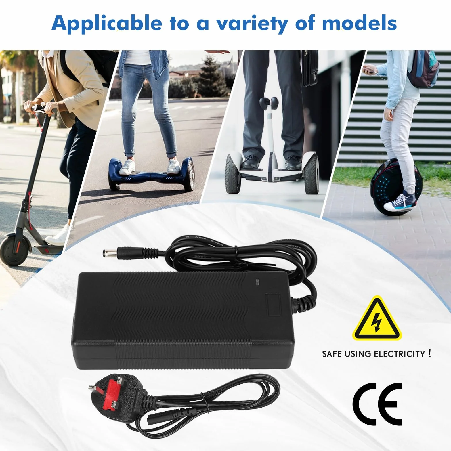 Cargador Patinete Electrico Xiaomi 42V 2A Universal 36V Litio 6 Conectores Carga Rapida