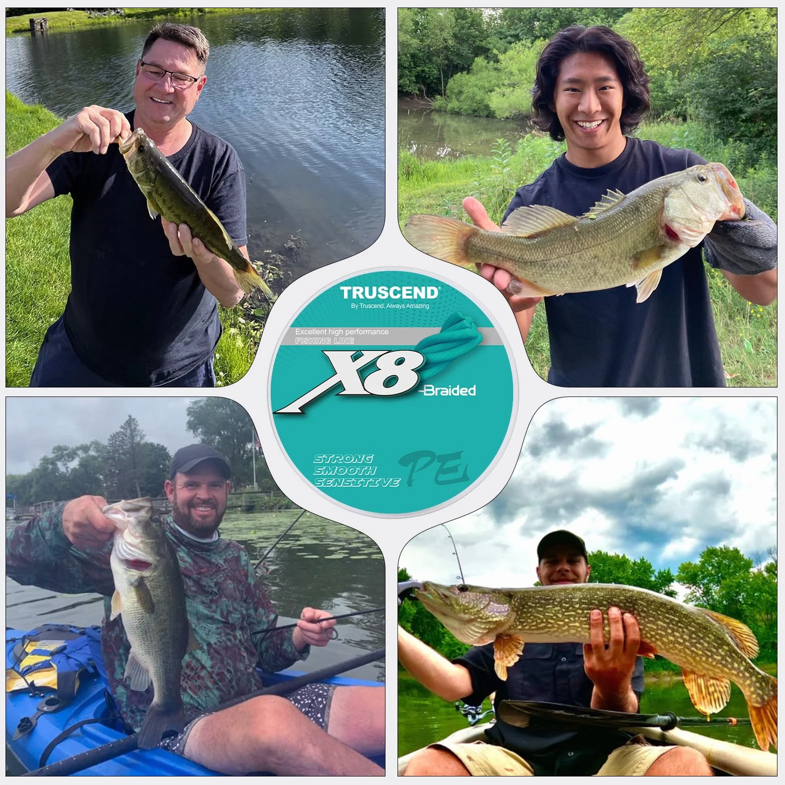 TRUSCEND Línea De Pesca Trenzada X8, Polietileno Trenzado para Profesionales, Más Delgada, Lanzamiento Suave, Pesca Agua Dulce