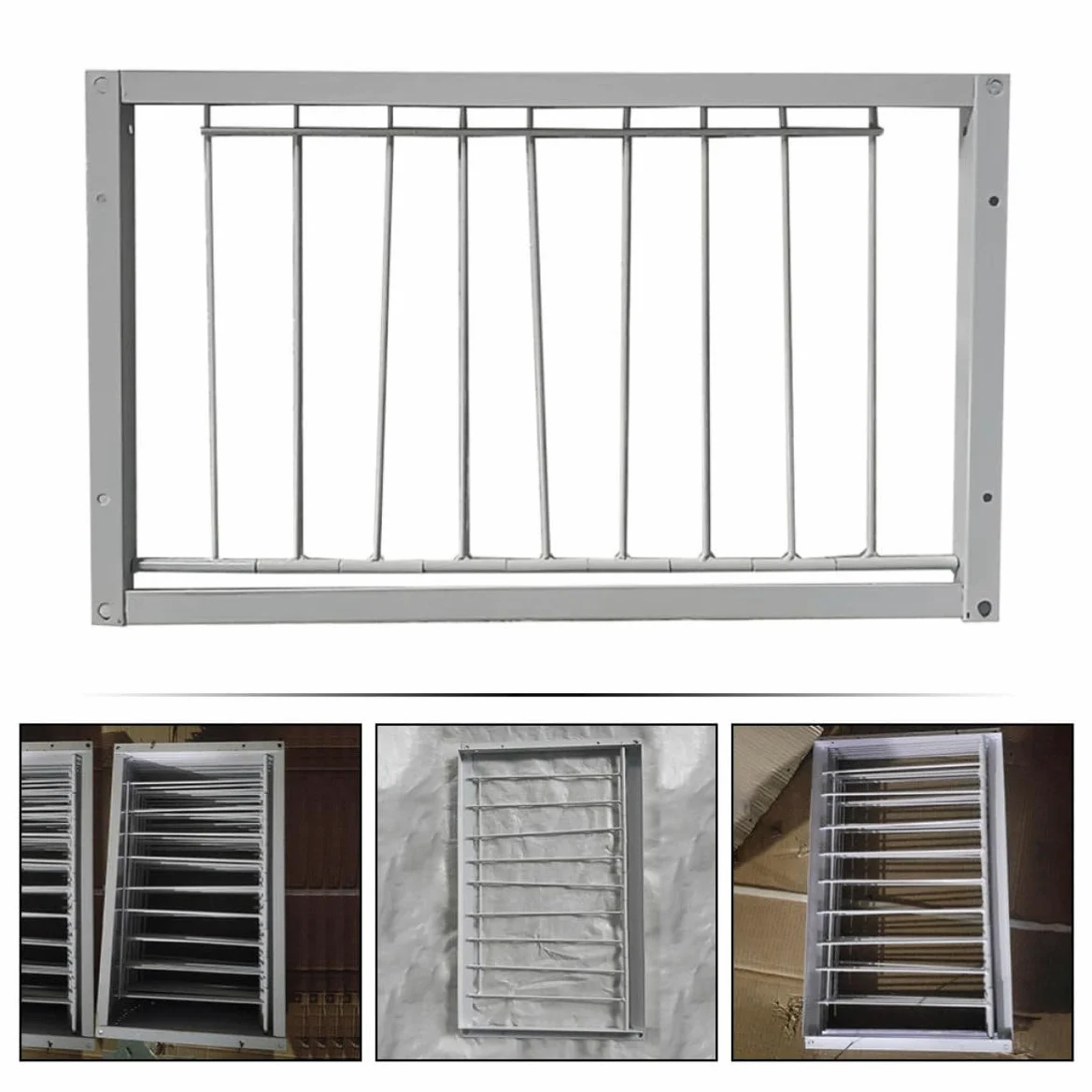 Puerta para Jaula de Pájaros de Hierro Reforzada Diseño Encriptado, Color Blanco, Paquete de 2 Piezas, Adecuado para Casetas de Aves y Suministros para Jaulas