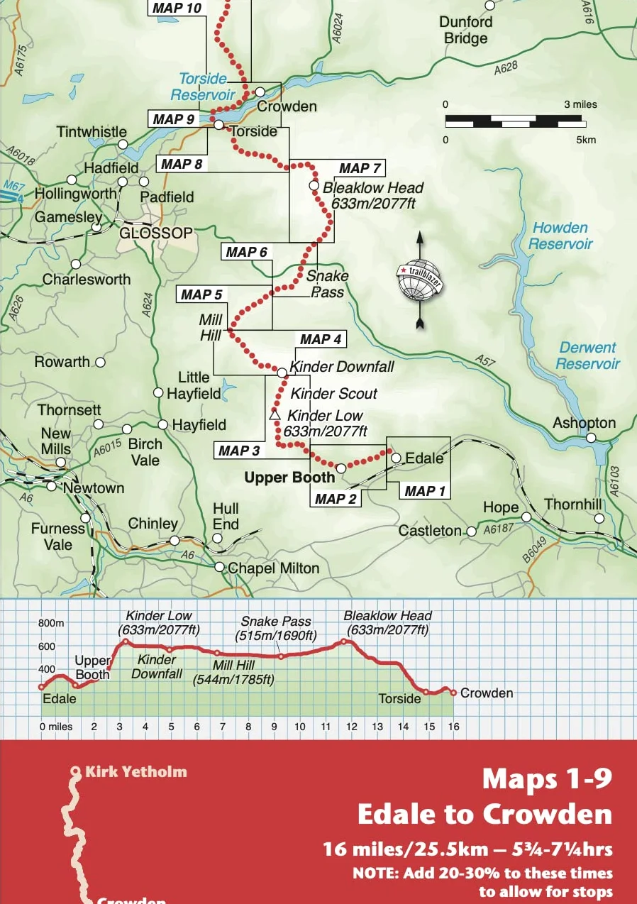 Pennine Way Edale to Kirk Yetholm Trailblazer Guide Planning Places to Stay Eat