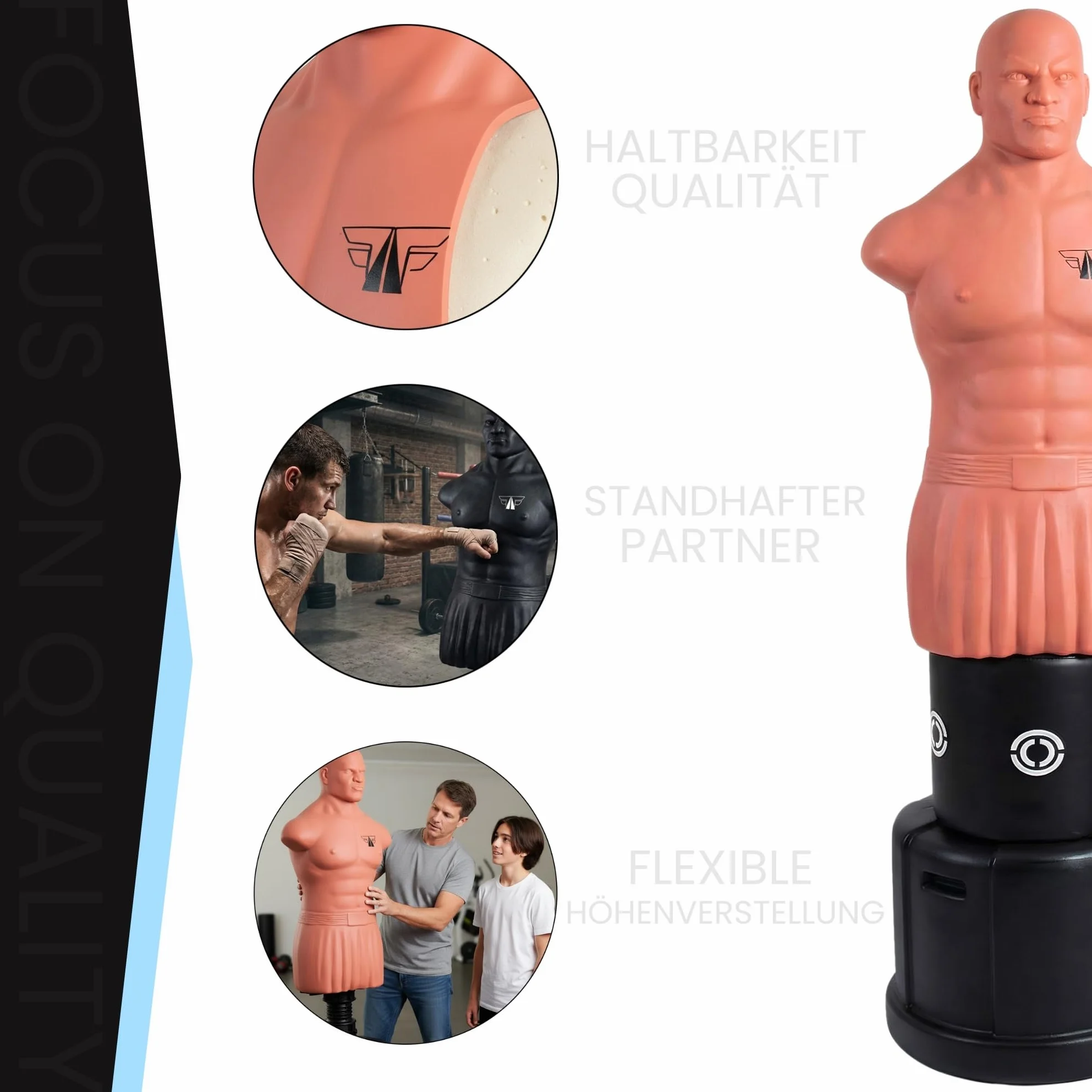 FOX-FIGHT Hank Box Dummy Saco de Boxeo 160-180 cm Ajustable Acolchado