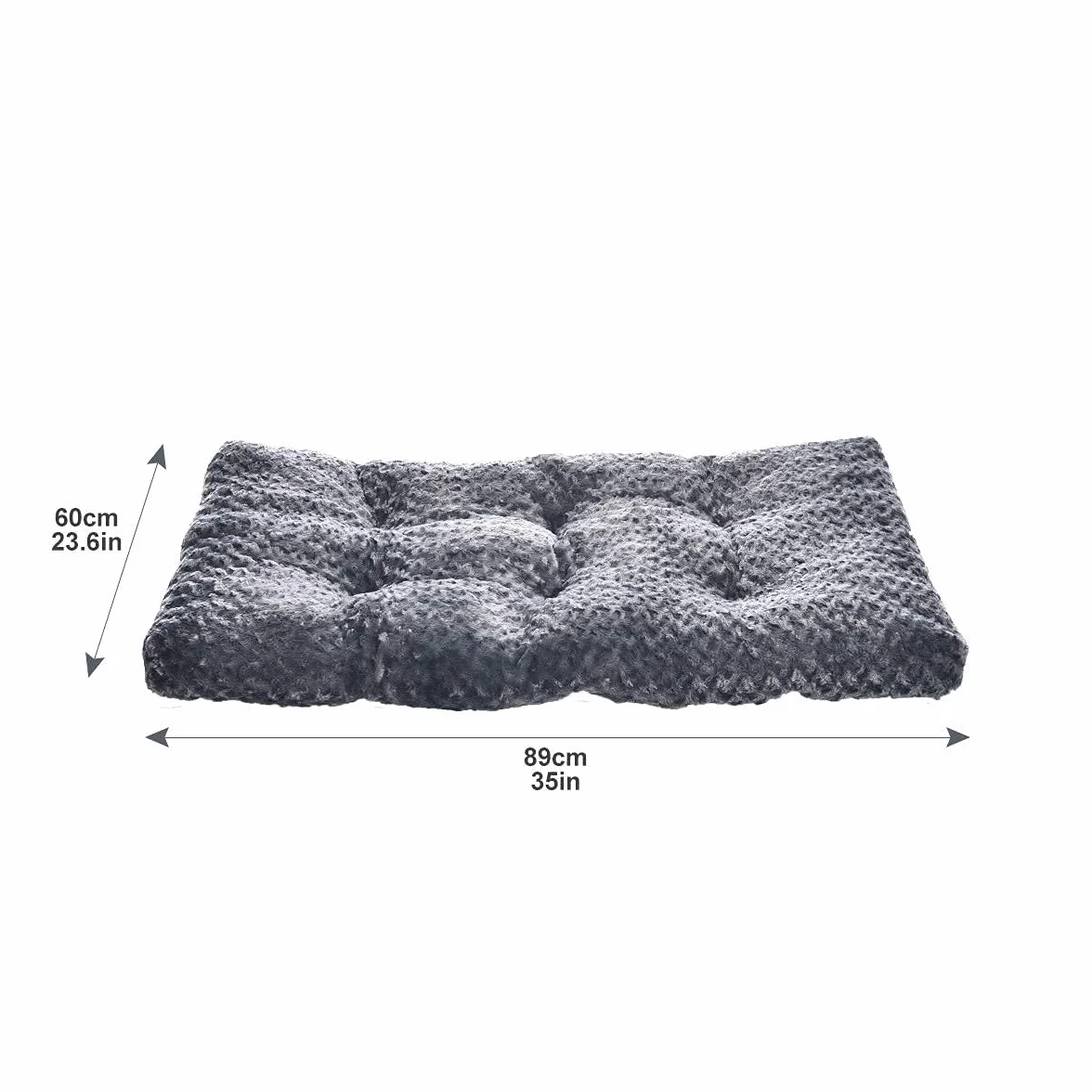 Amazon Basics Se puede lavar a máquina Cama para mascotas, para perros - Poliéster, 89 x 58 x 8 cm (L x W x H), gris en espiral