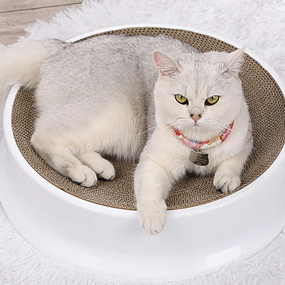 Juguete de Agarre de Gato Rascador Para Gatos, Almohadilla Para Rascar Corrugado Ovalado De Cartón, Rascador Para Gatos, Cama De Salón, Tablero Duradero, Cuenco Para Rascador De Gatos Tableros Afilado
