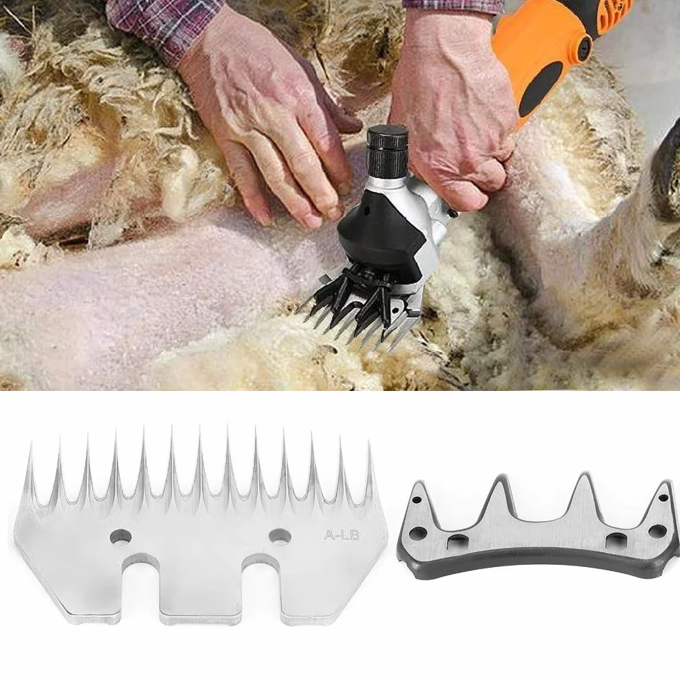 Cortadora de ovejas de acero inoxidable Cuchilla de corte de alta dureza Reemplazo de cortador de corte para ovejas l Aseo(9-tooth straight blade (+ swing blade))