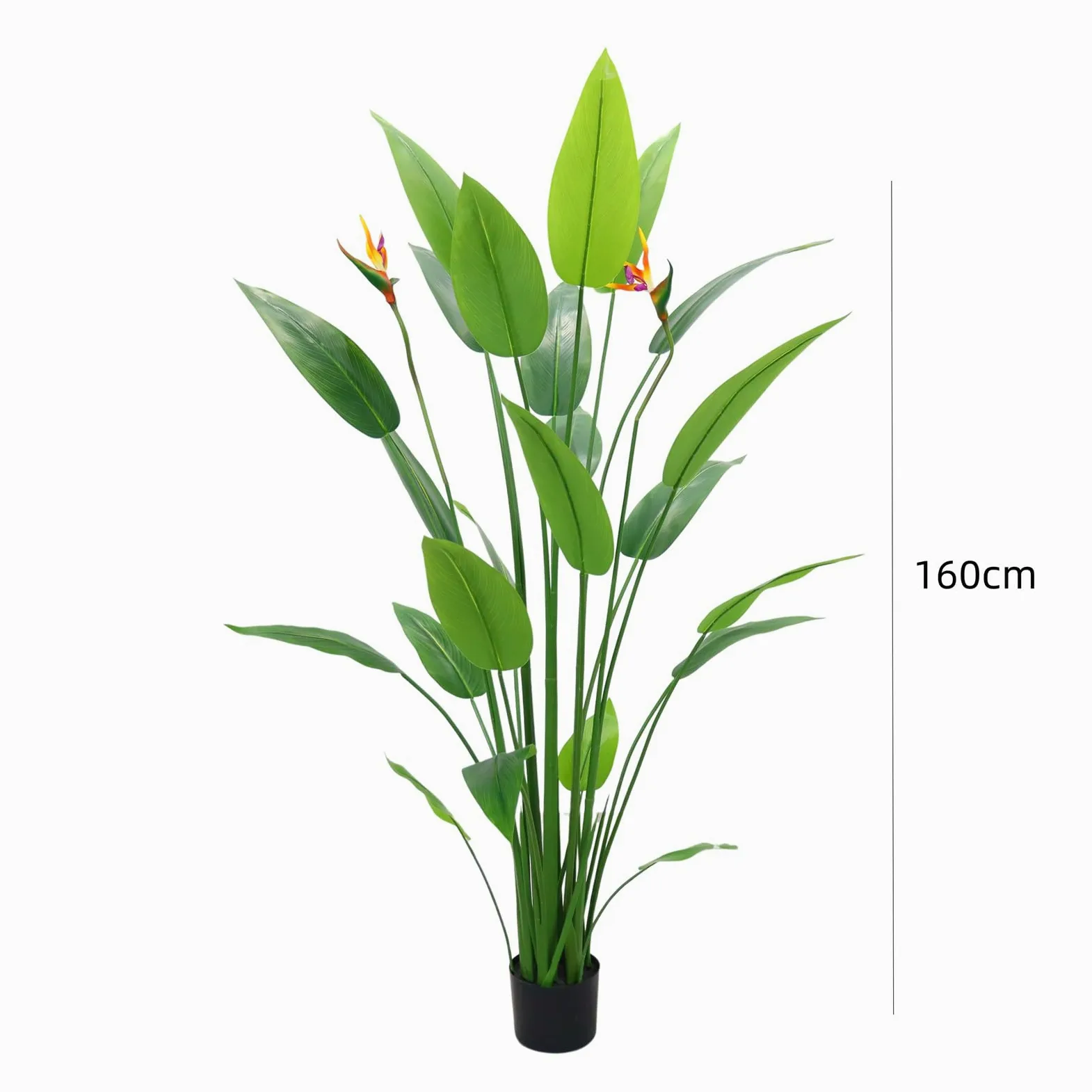 Zstar Planta Artificial de pájaro del paraíso de 160 cm, Gran árbol Tropical Artificial en Maceta con pájaros Falsos y 23 Hojas, Plantas Artificiales Grandes en Maceta para salón, casa, Oficina